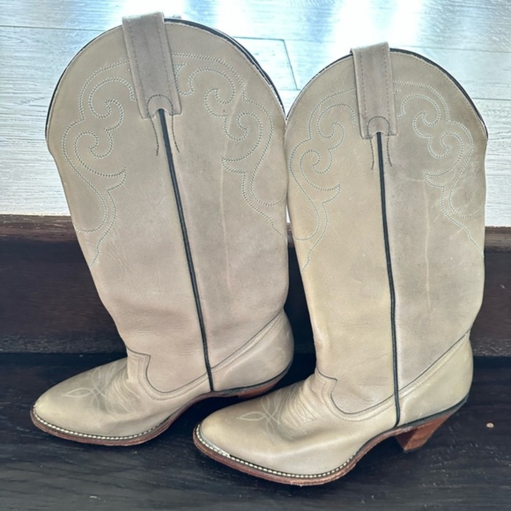 Boulet Cowboy Boots Ladies Gray Size  5.5